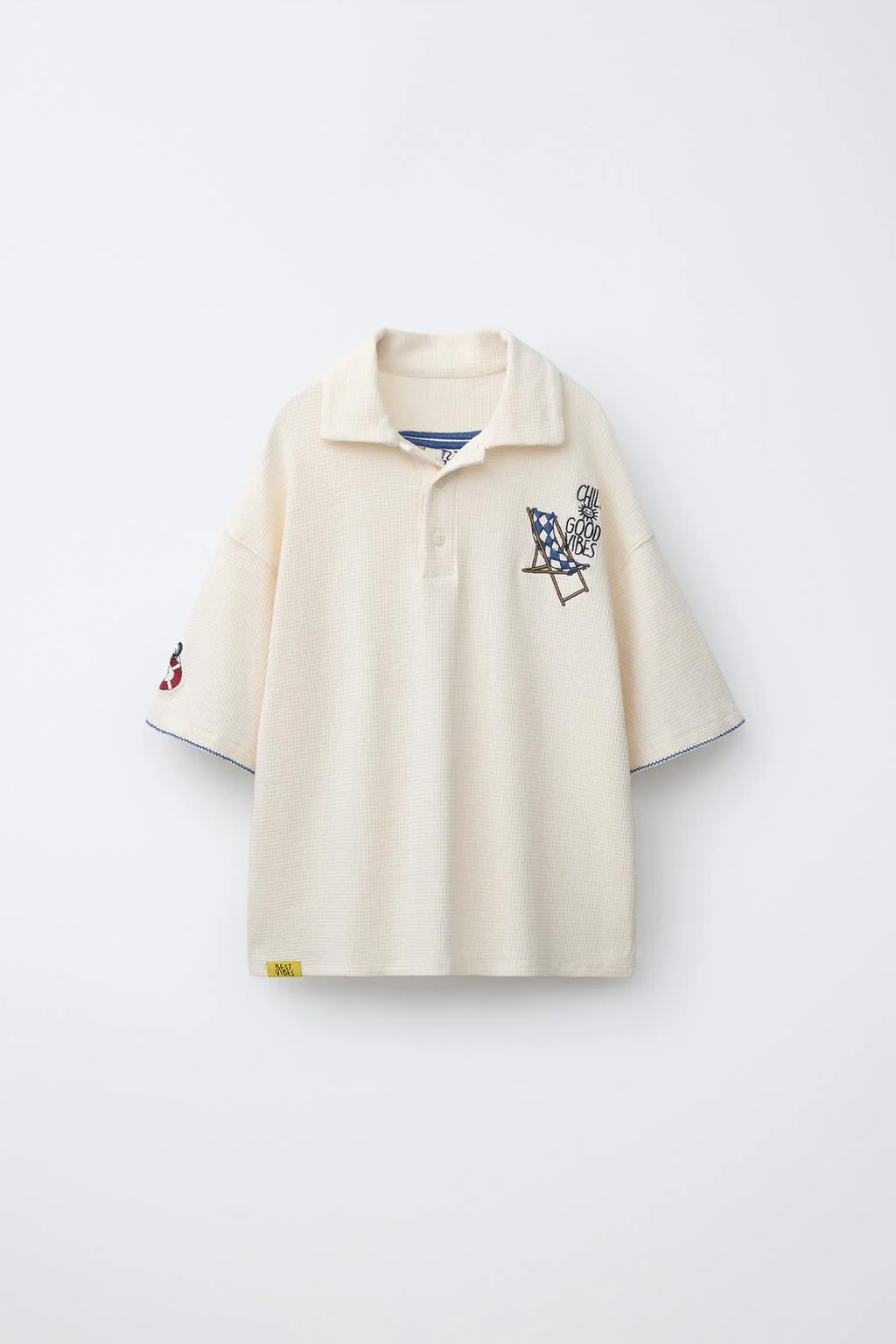 EMBROIDERED TEXTURED POLO SHIRT