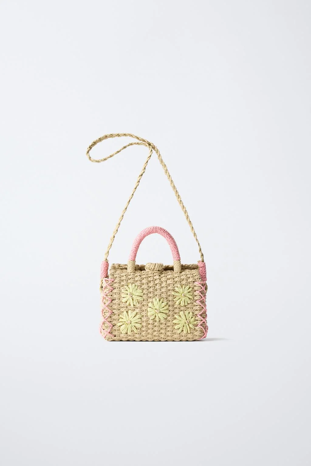 RAFFIA EFFECT FLOWER BAG