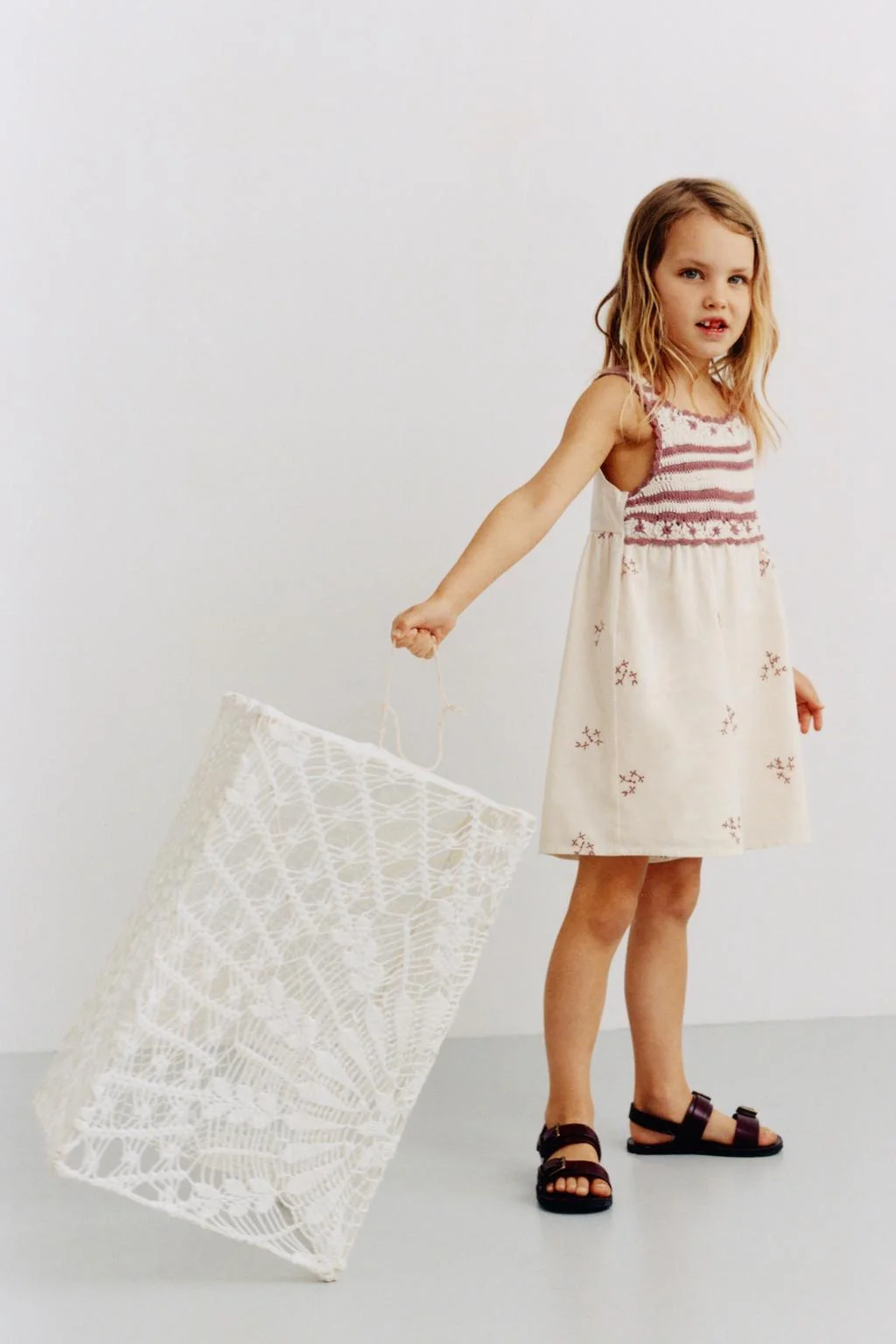 COMBINED SHORT PLAYSUIT WITH CROCHET EMBROIDERY