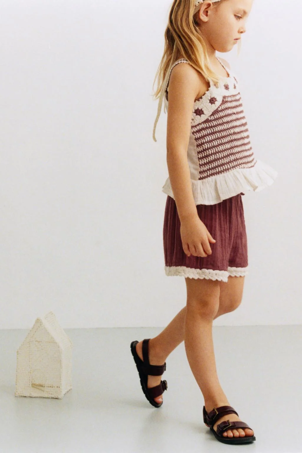 COMBINED KNIT CROCHET TOP