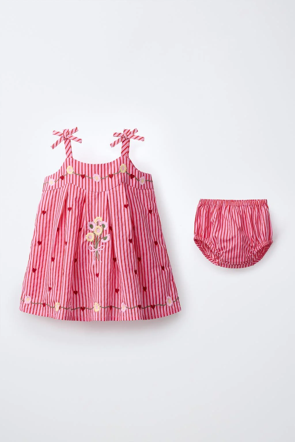 STRIPED AND EMBROIDERED DRESS AND PANTIES SISSEL EDELBO X ZARA KIDS