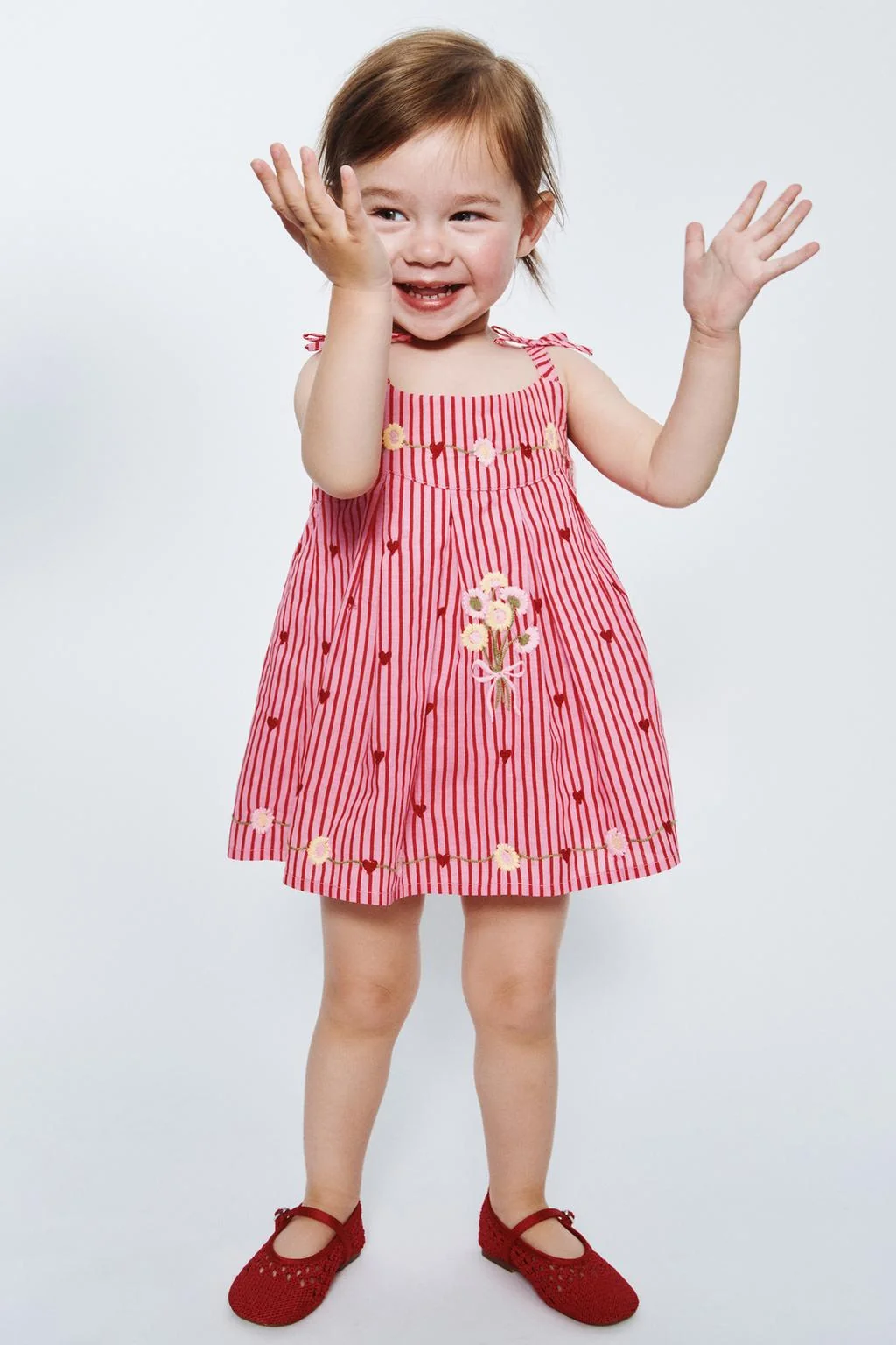 Полосатое и вышитое платье и трусики Sissel Edelbo x Zara Kids — Платья