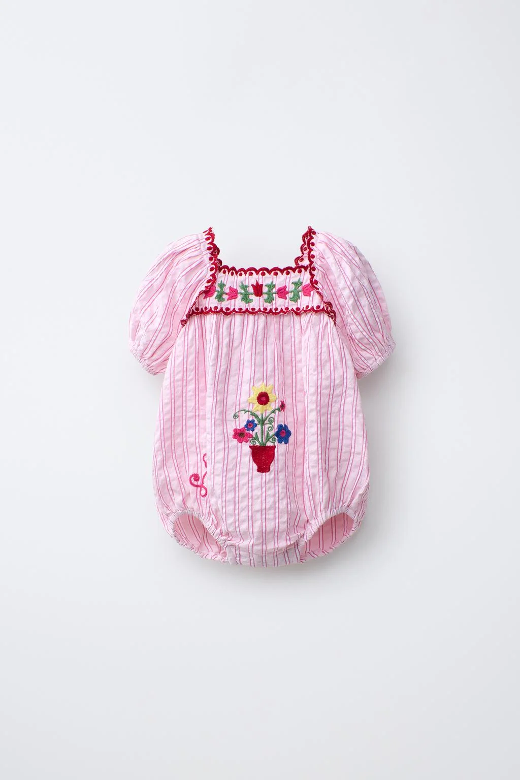 STRIPED AND EMBROIDERED ROMPER SISSEL EDELBO X ZARA KIDS