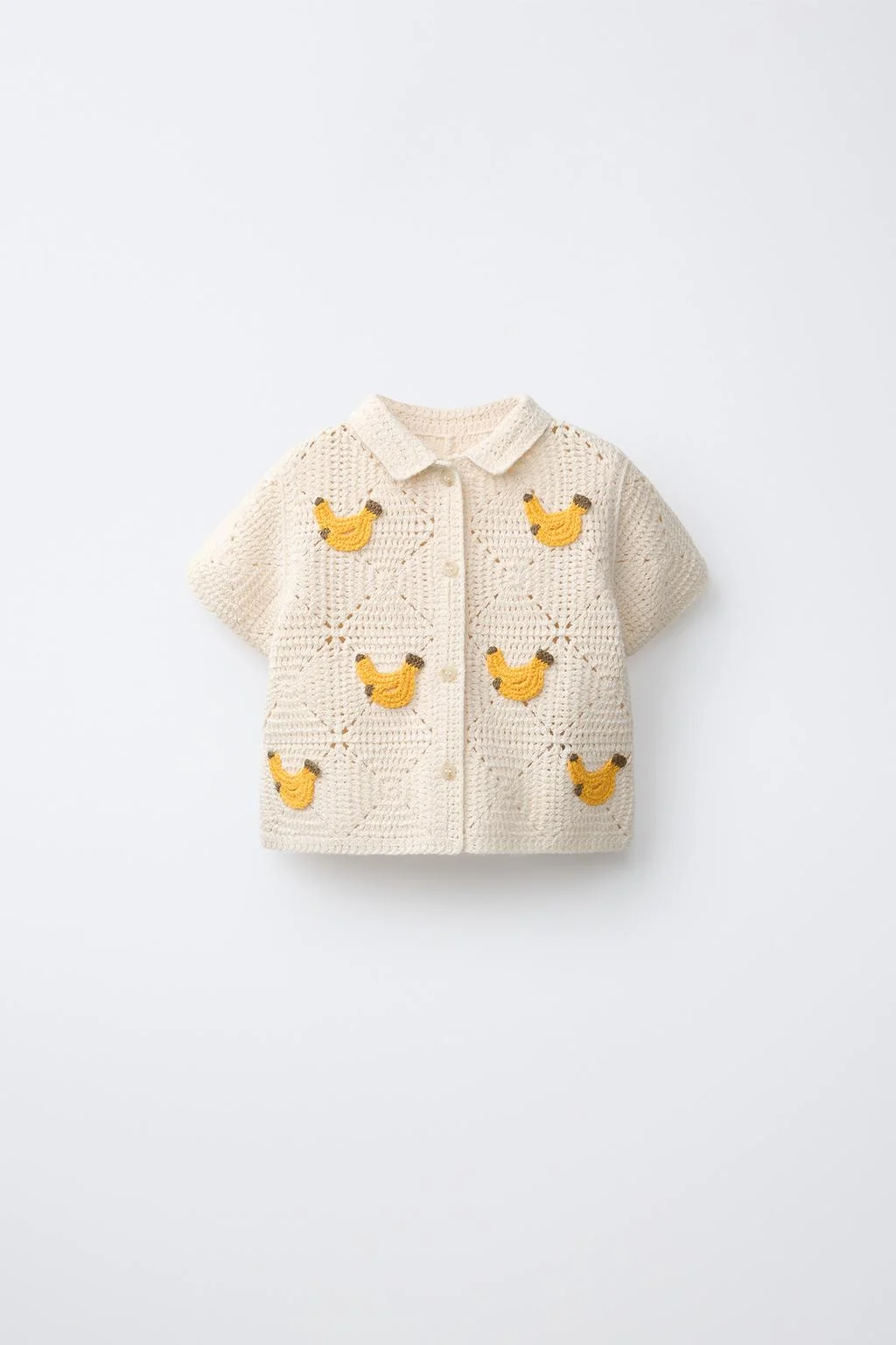 KNITTED CROCHET BANANA SHIRT