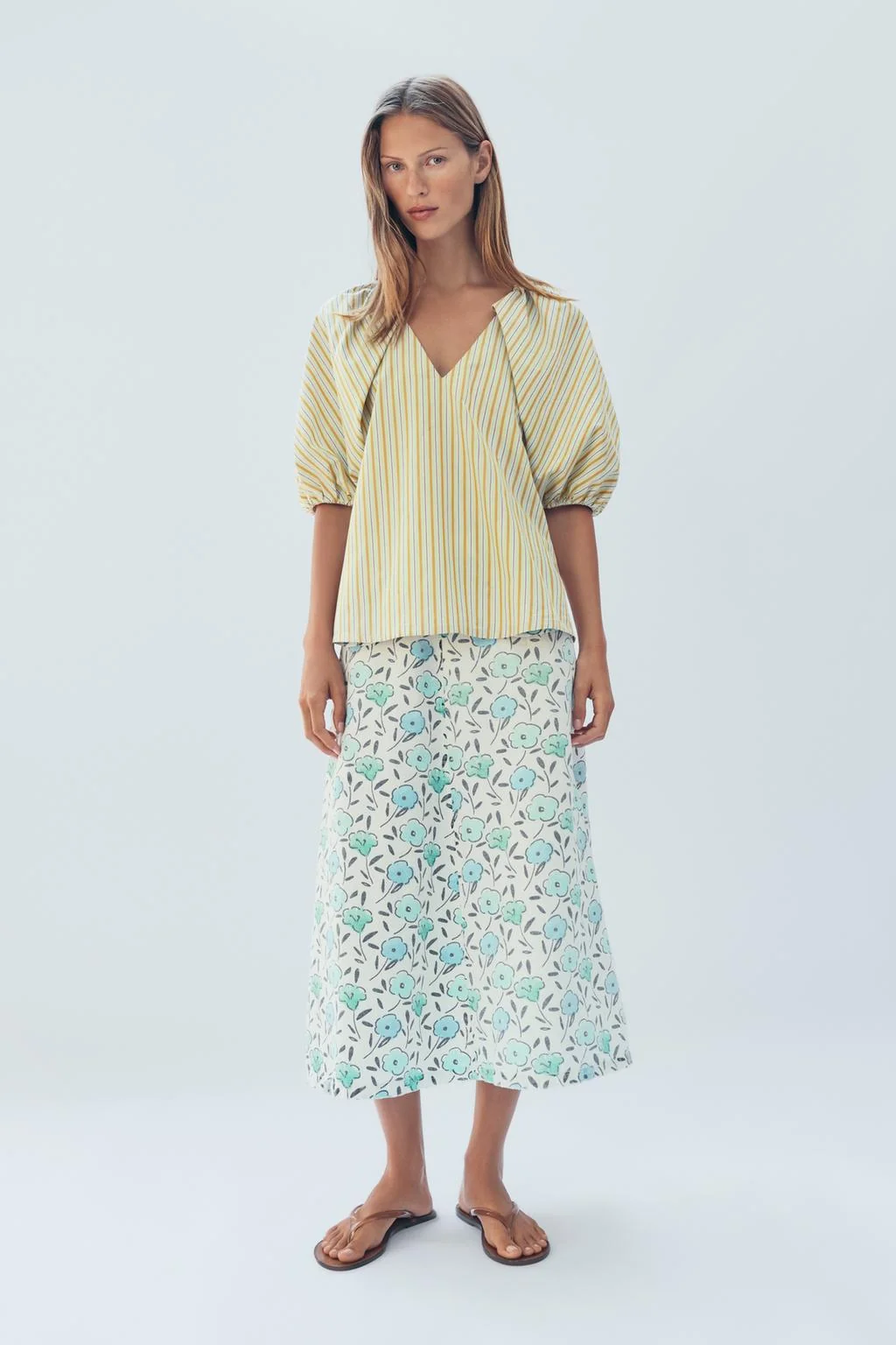 LIMITED EDITION STRIPED PUFF SLEEVE BLOUSE