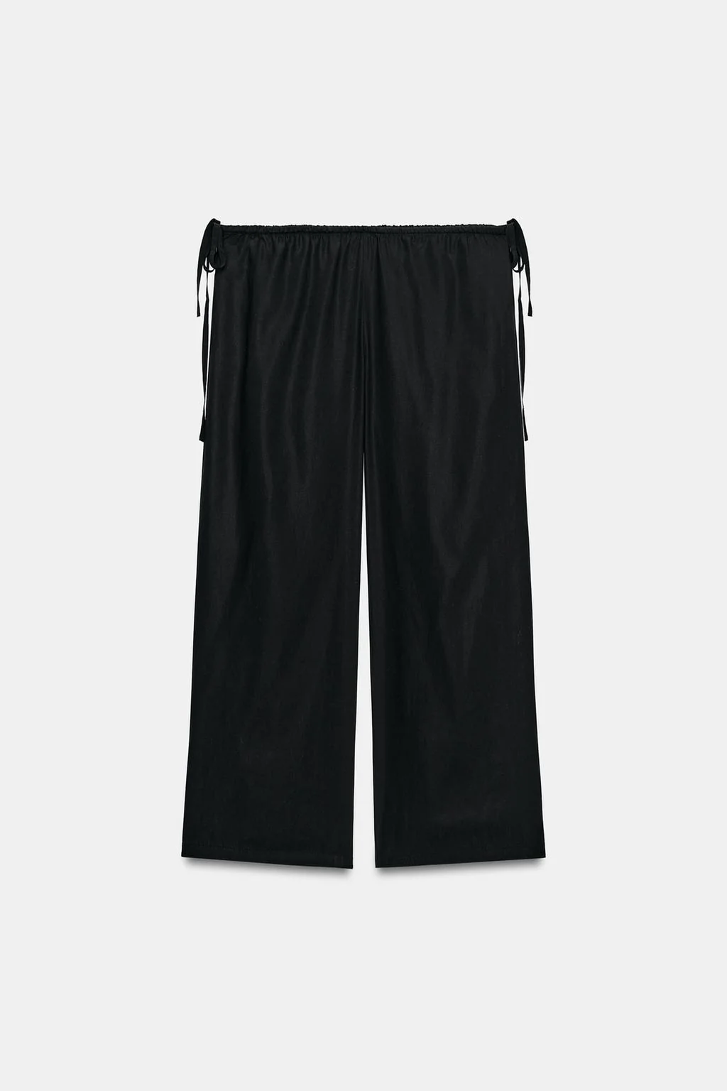 CROPPED FLOWING TROUSERS WITH TIES
