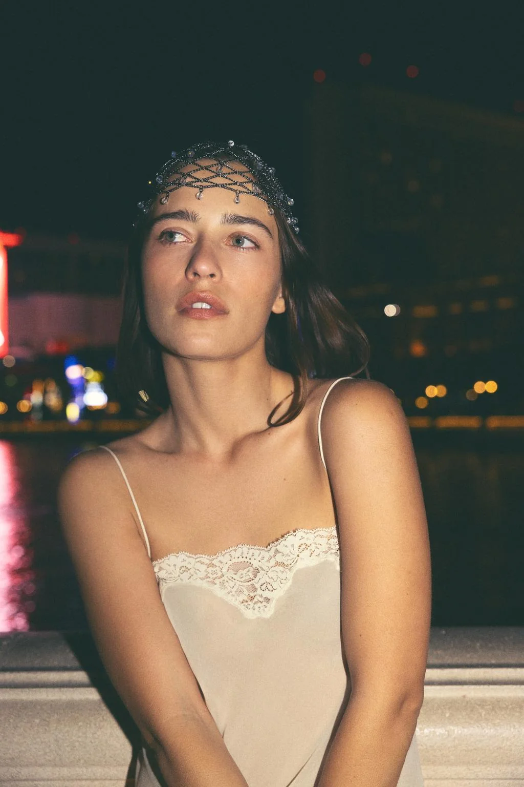 BEADED CHAIN HEADPIECE