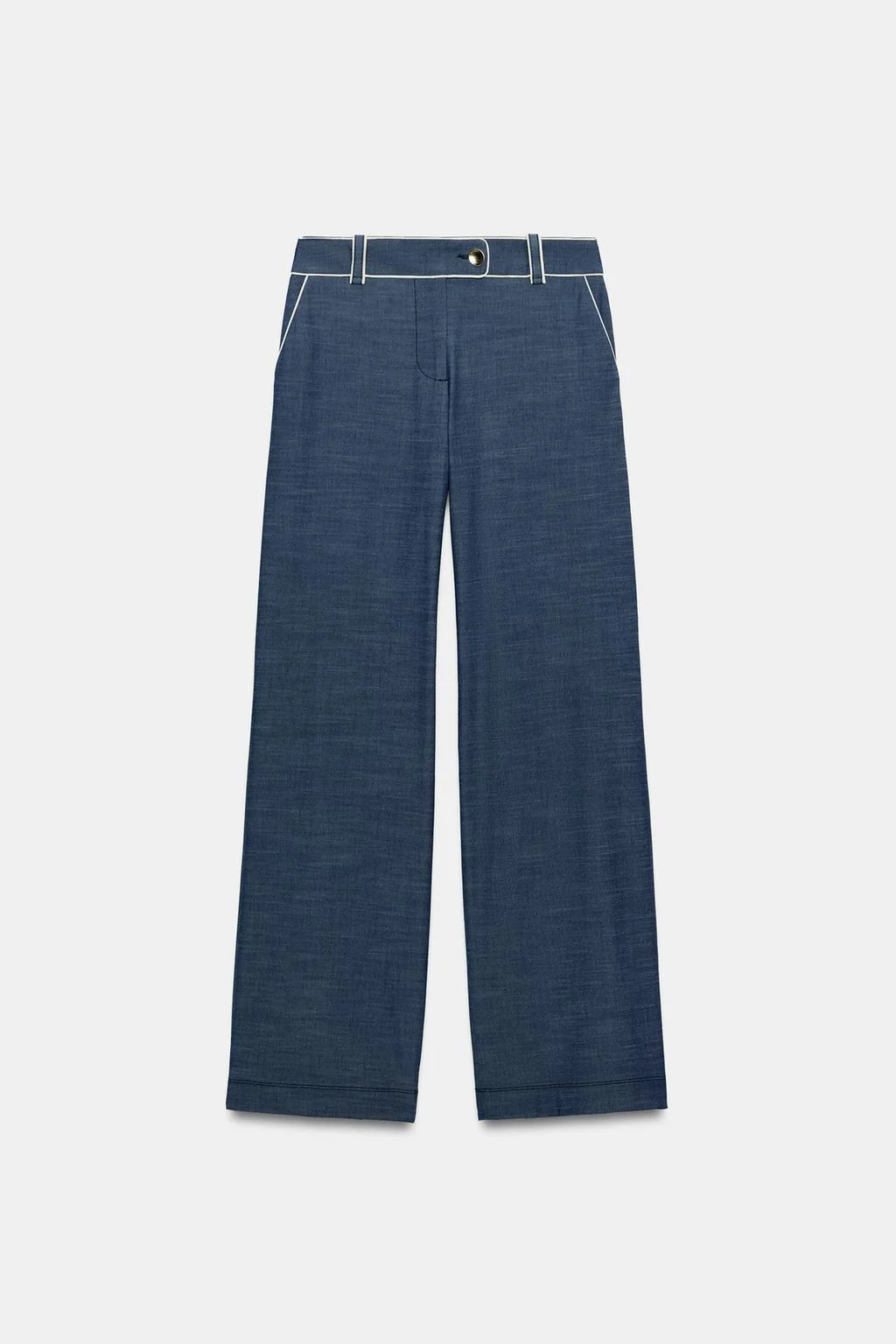 WIDE-LEG TROUSERS WITH CONTRASTING TRIMS