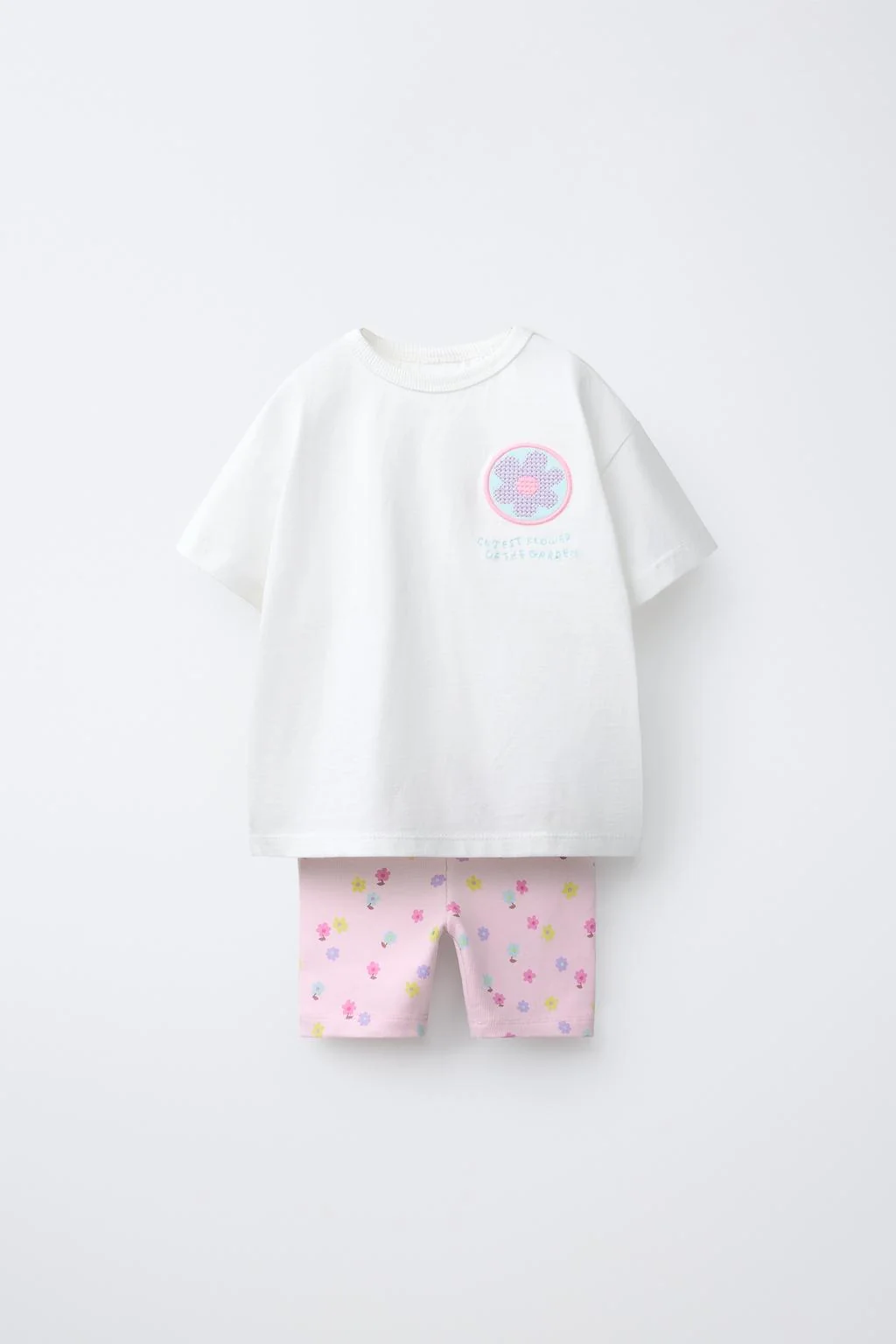 STRAWBERRY PRINT T-SHIRT AND CYCLING LEGGINGS SET