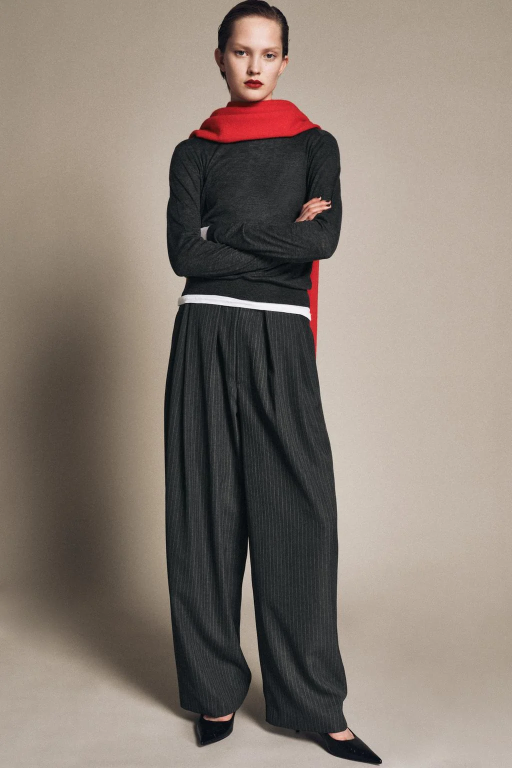 ZW COLLECTION плиссированные брюки в полоску