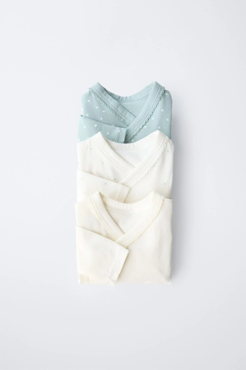 Набор из 3 боди с воротником кимоно и звёздами из мягкой ткани — 6-18 месяцев | малыши