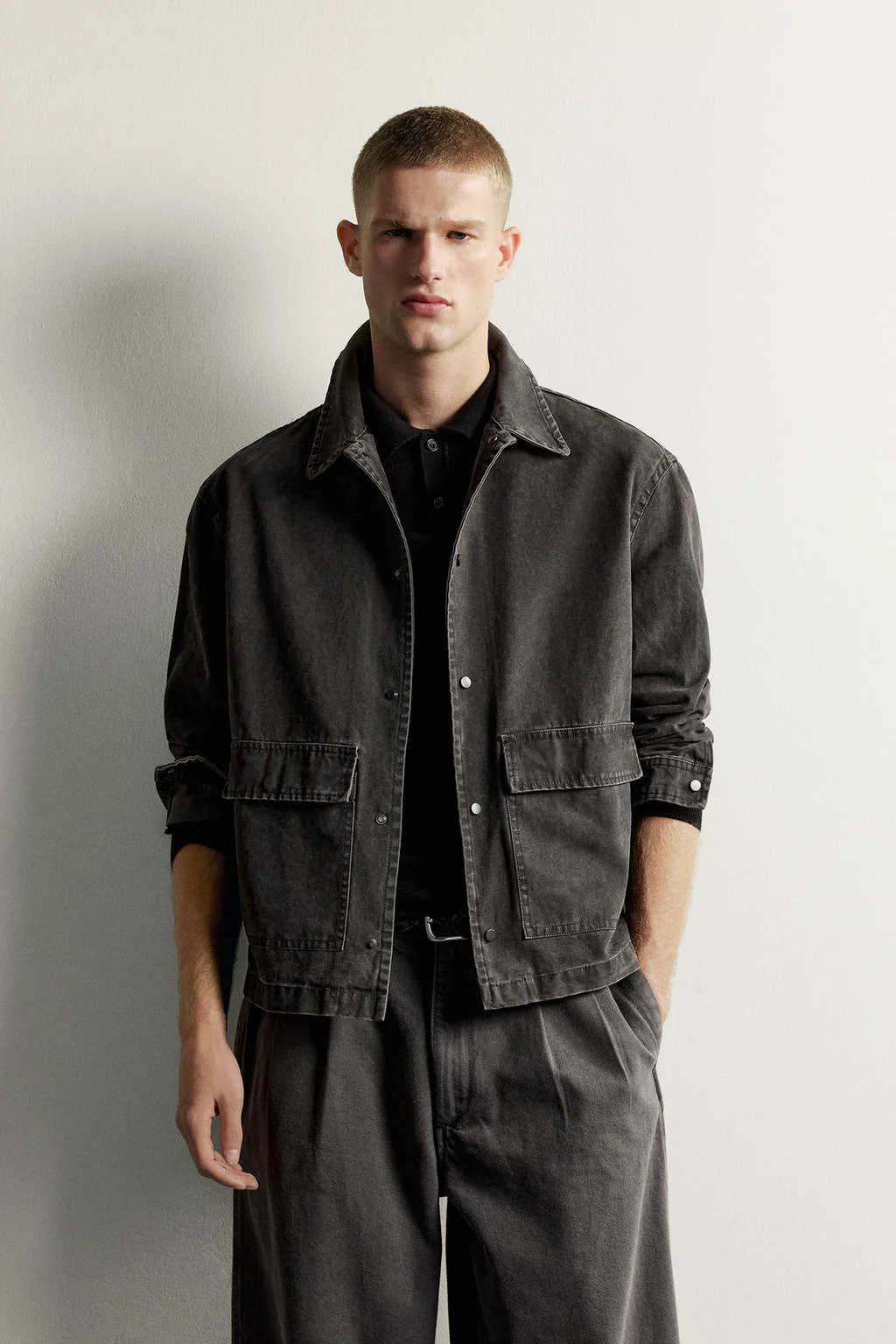Overshirt свободного кроя с эффектом стирки