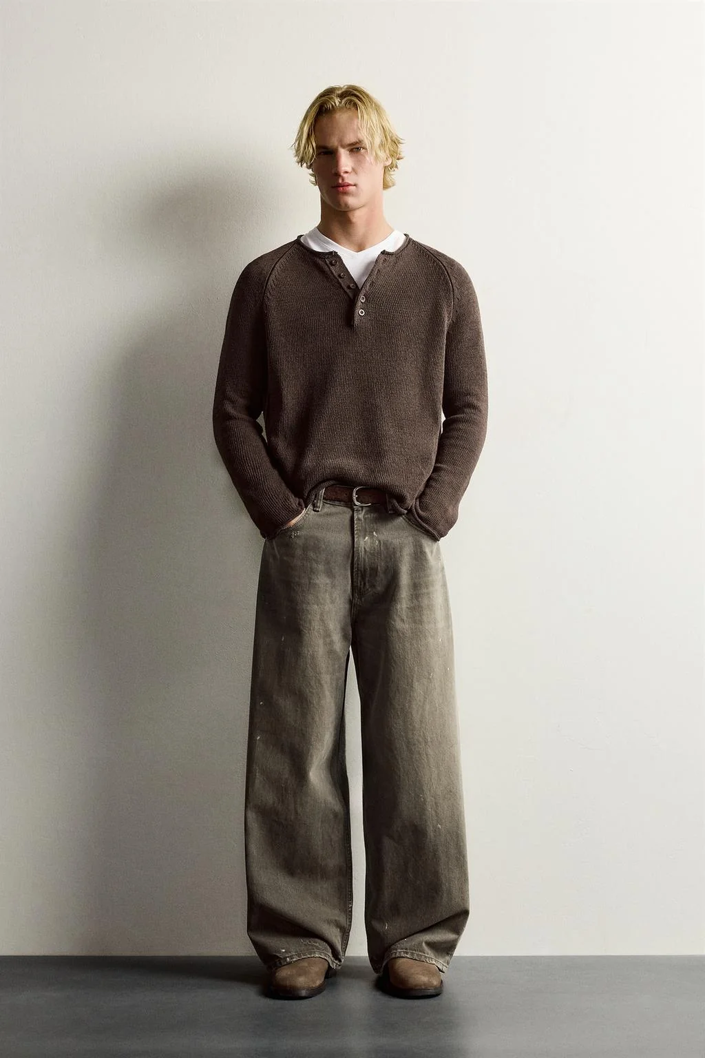 Джинсы baggy fit с винтажным эффектом