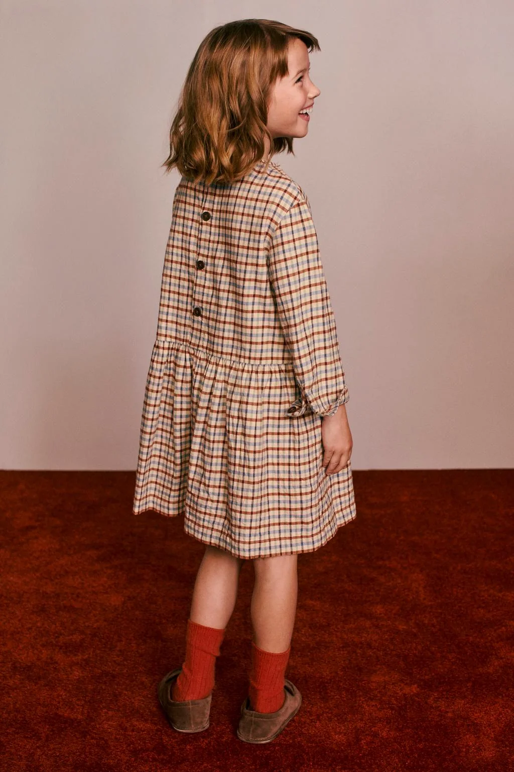 Платье с воланами в клетку, создано CARAMEL LONDON X ZARA
