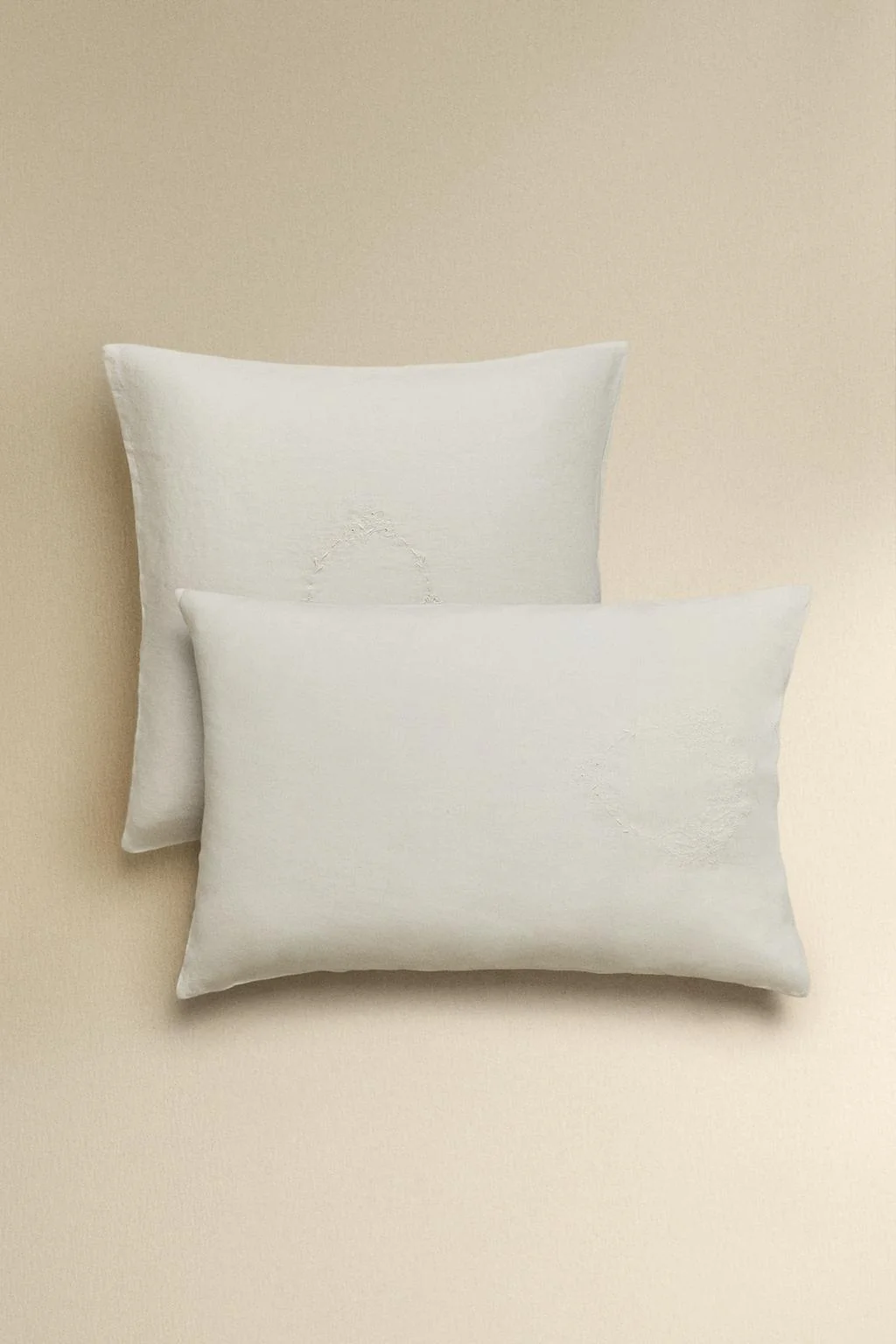 Сатинированная льняная наволочка