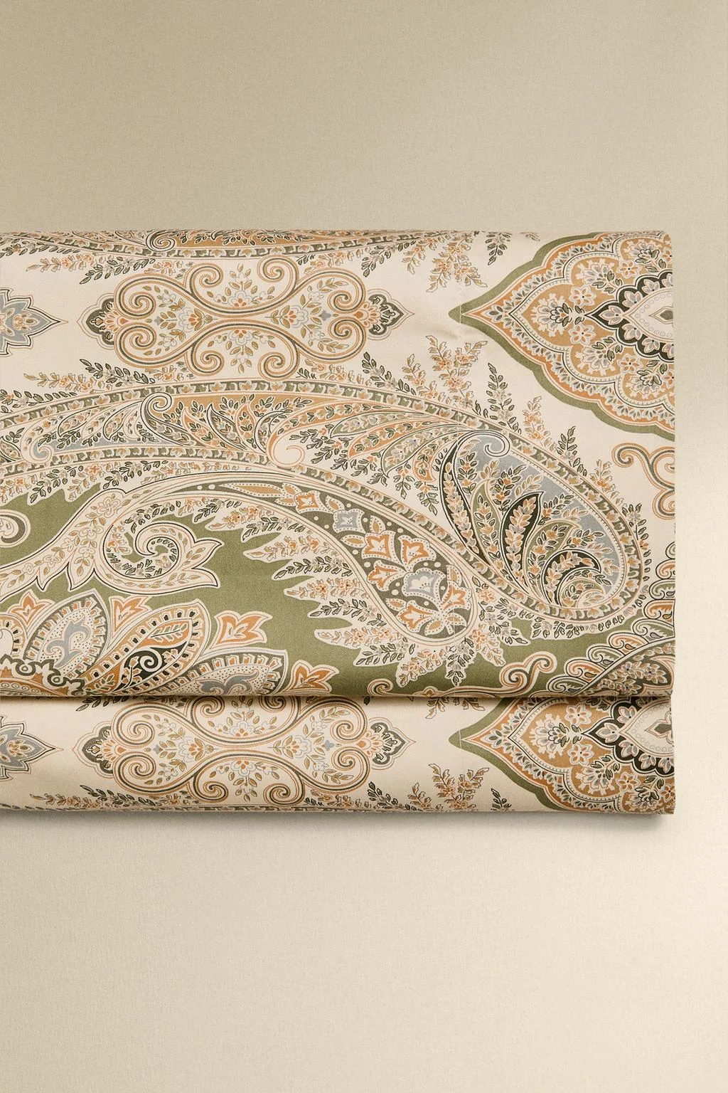 Хлопковая сатиновая простыня с принтом пейсли (300 нитей)