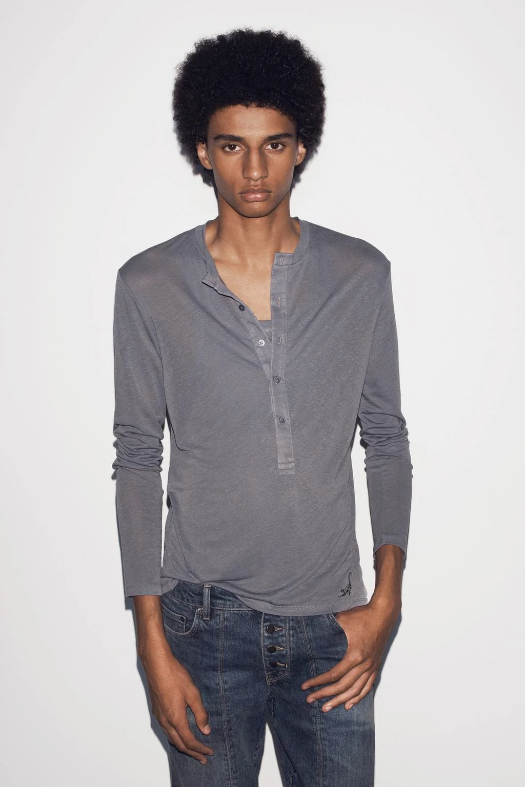 Футболка-хенли slim fit