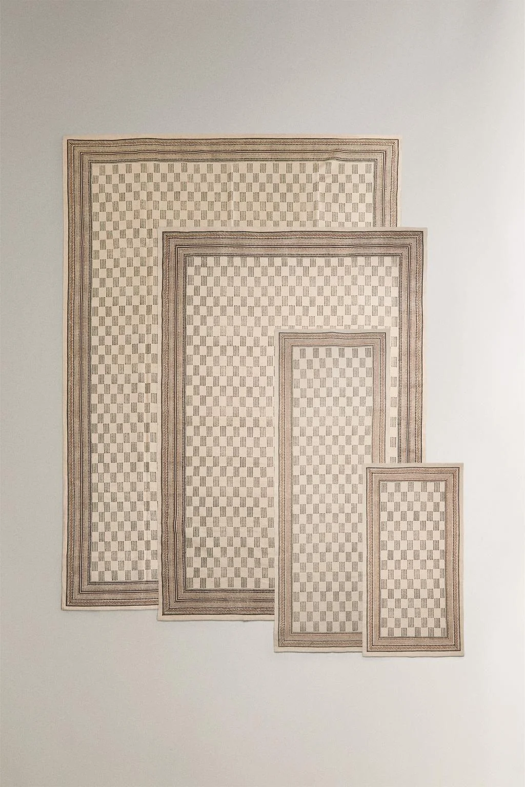 Хлопковый ковёр с блочной печатью — Ковры