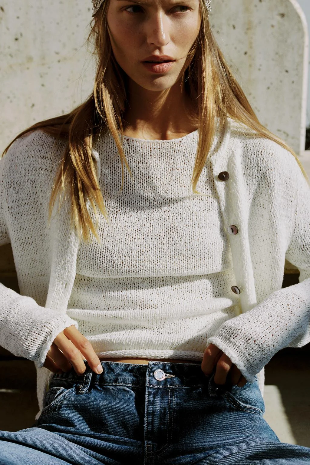 Объёмный трикотажный кардиган