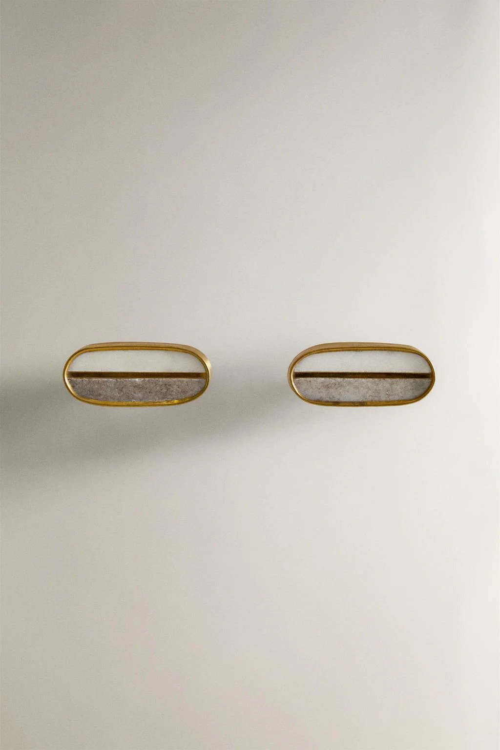 Набор из 2 контрастных мраморных дверных ручек — Кнопки