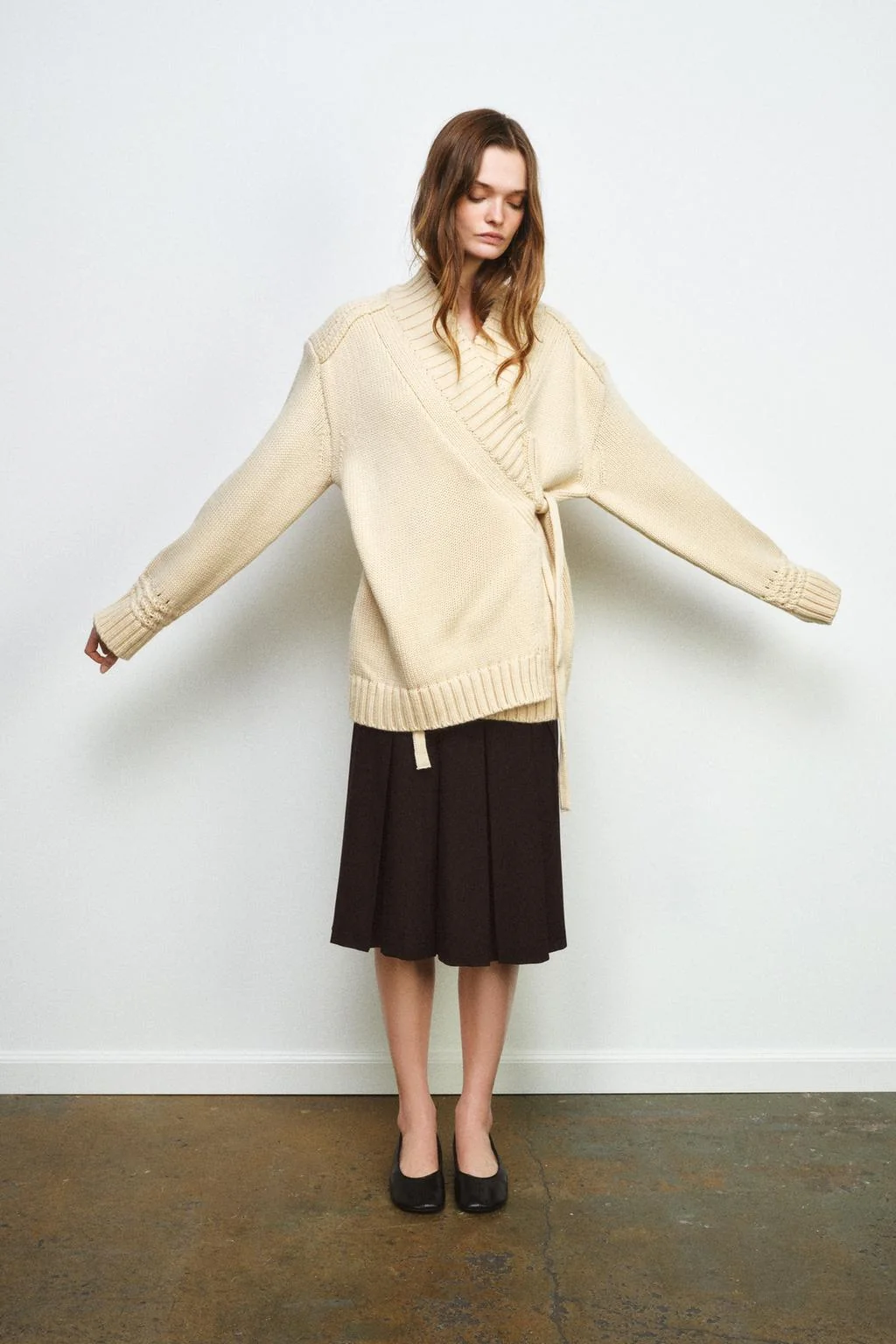 Завязной трикотажный кардиган-кимоно