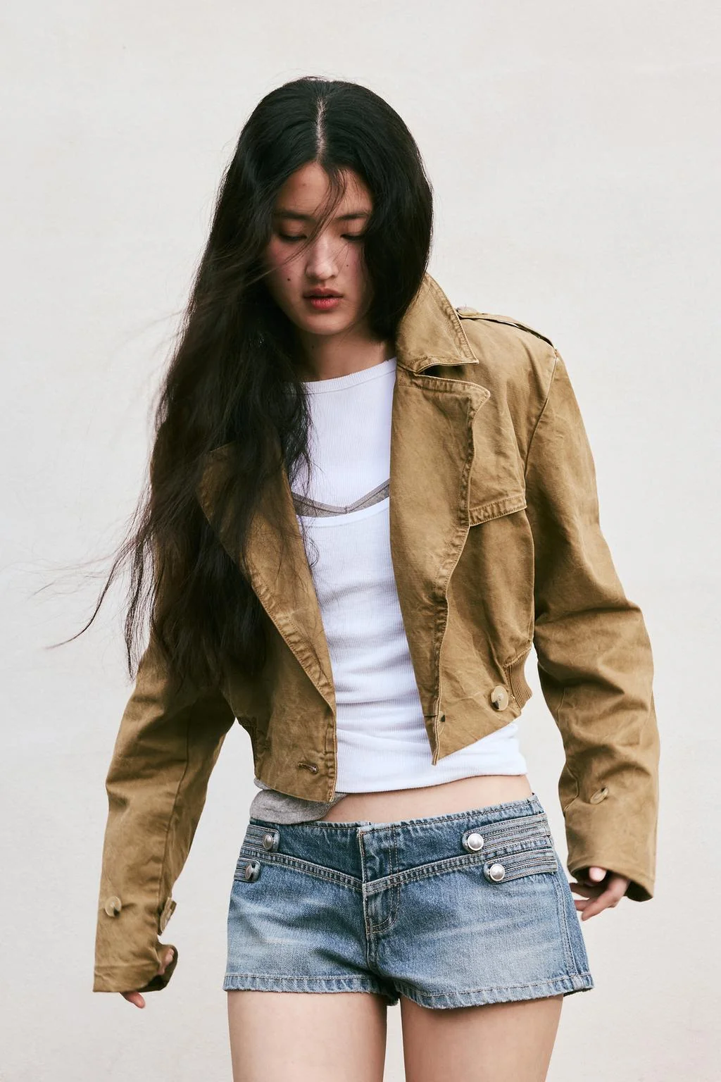 Короткий тренч с эффектом потёртости — ТРЕНЧ