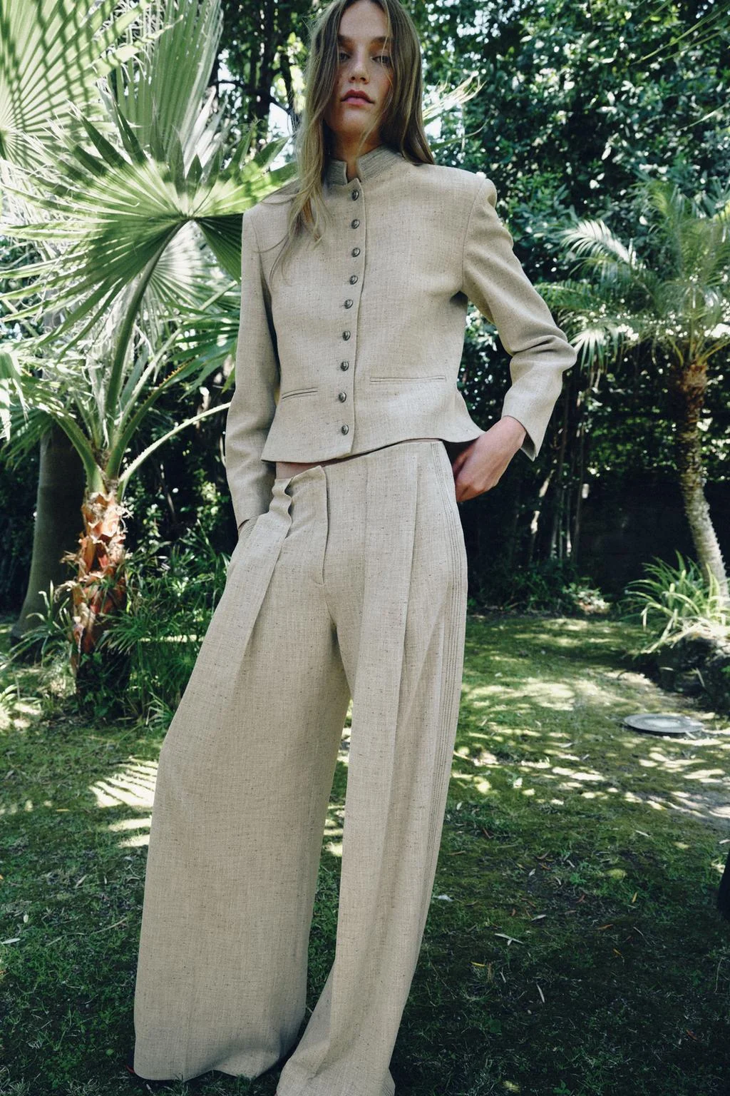 ZW COLLECTION STRAIGHT-LEG TOPSTITCH TROUSERS