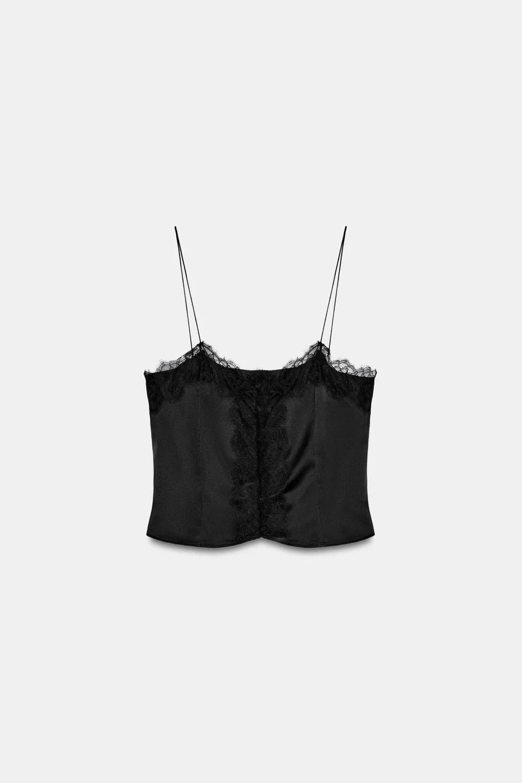 CROPPED SATIN LACE TOP