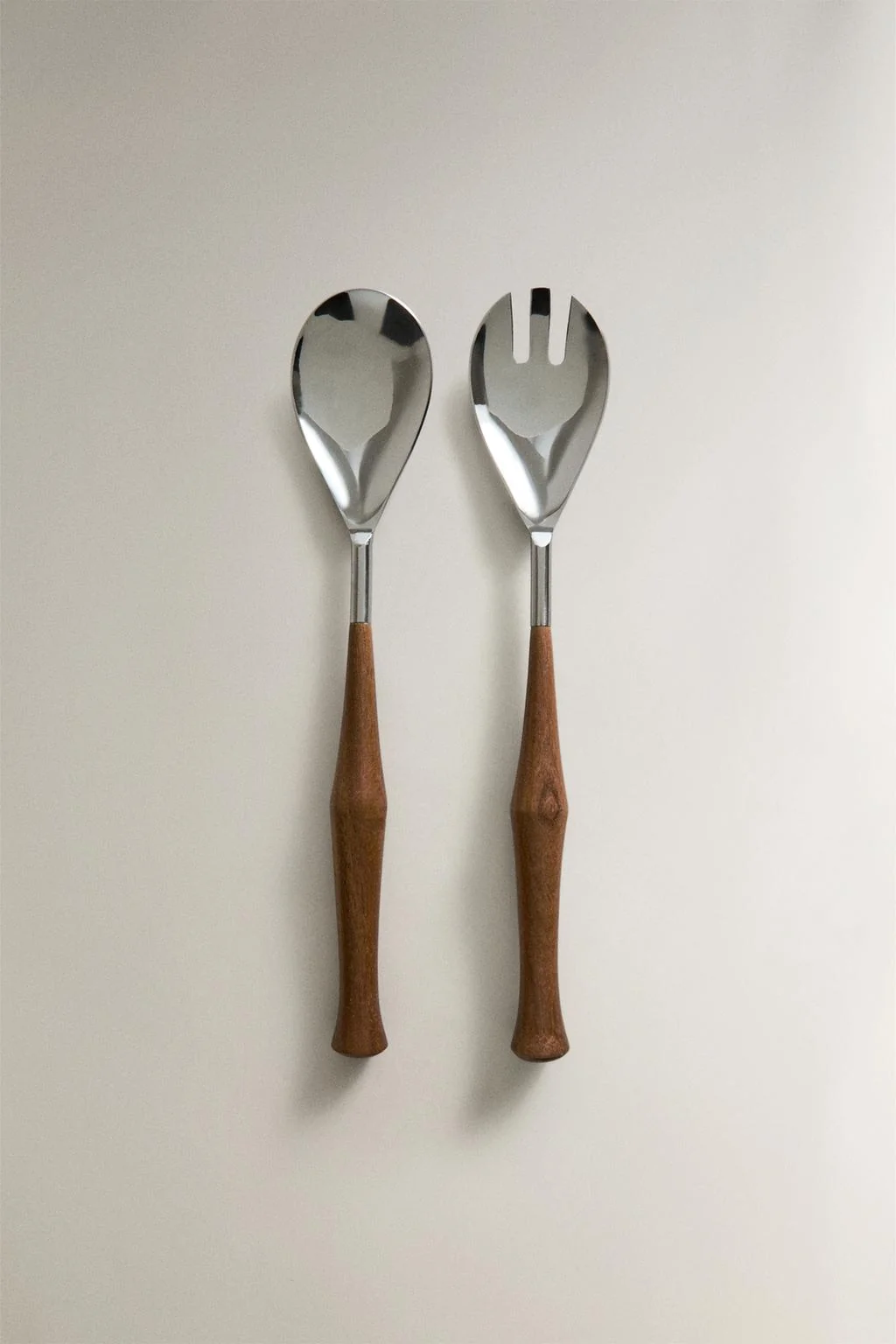 Набор столовых приборов для салата из стали и дерева (набор из 2 шт.)