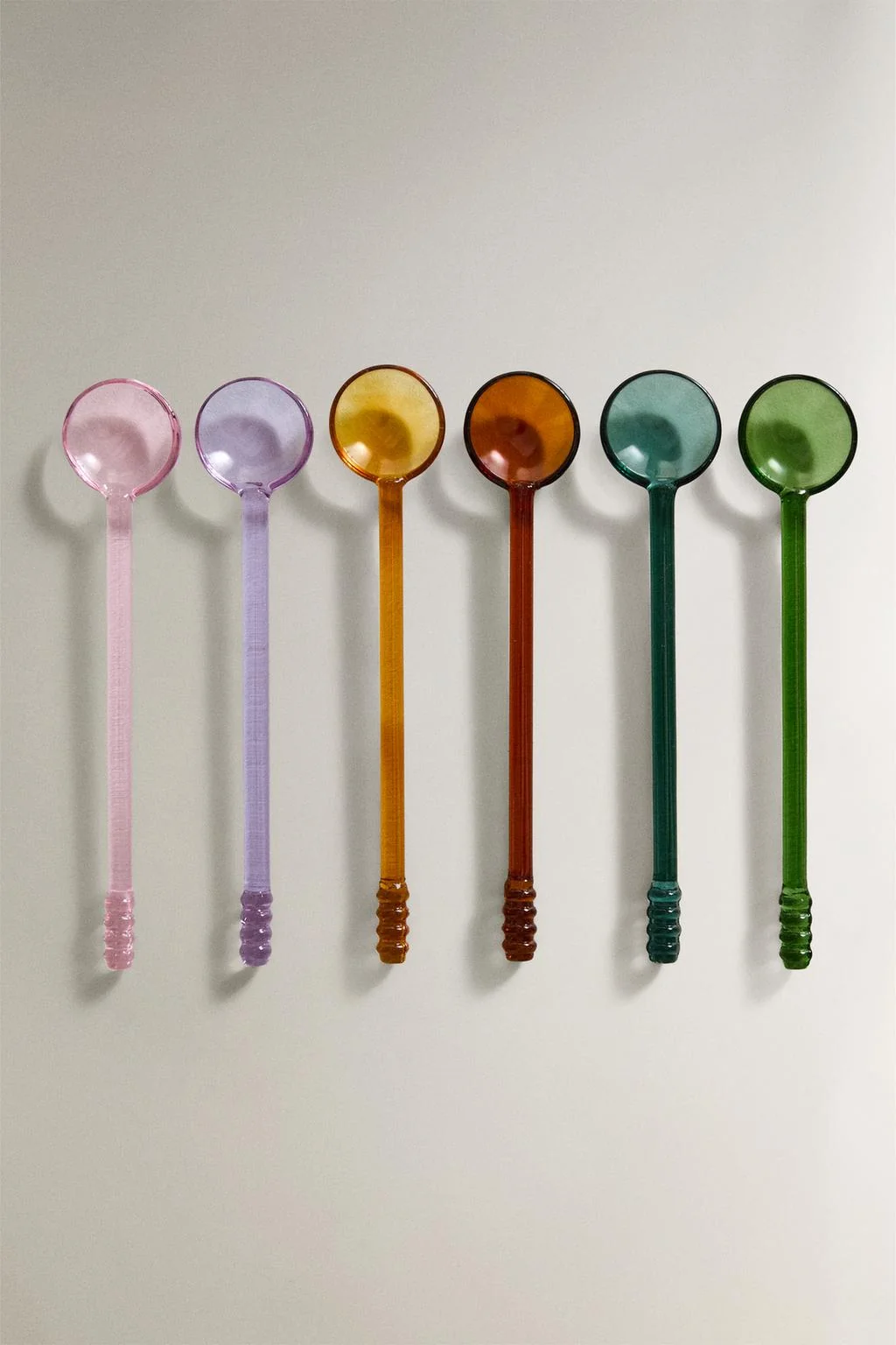 Набор из разноцветных ложек из боросиликатного стекла (набор из 6) — Столовые приборы
