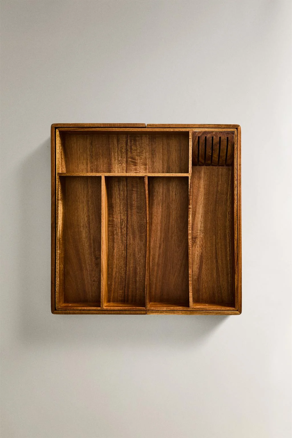 Расширяемый деревянный лоток для столовых приборов — Хранение для кухни