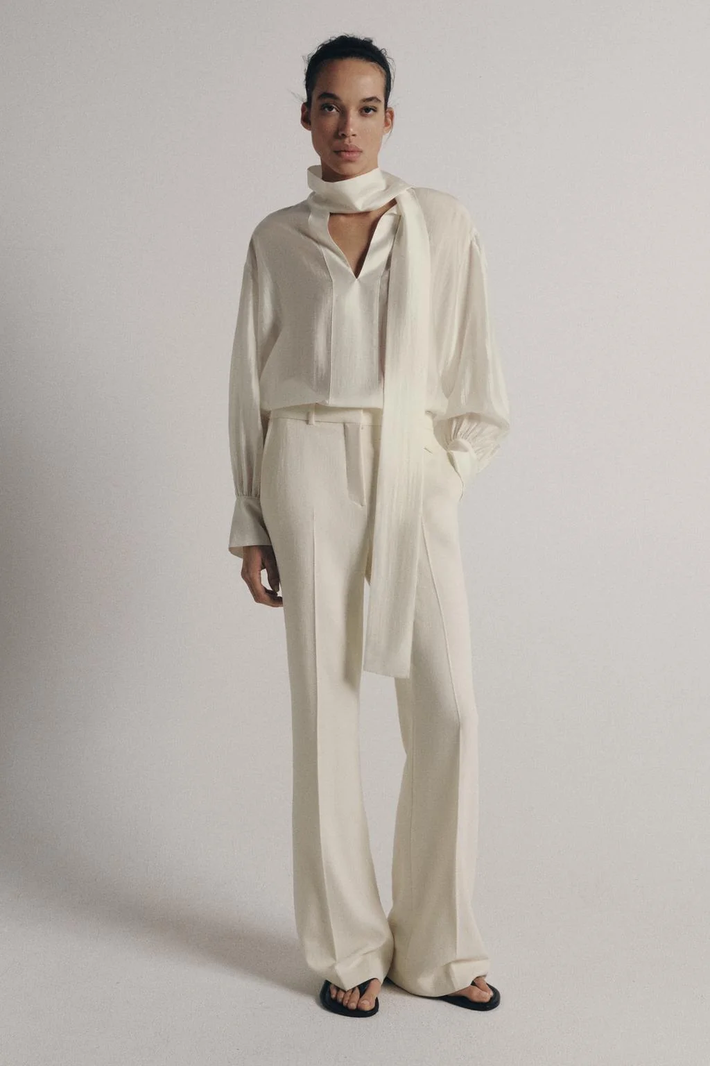 ZW COLLECTION Атласная рубашка с завязками