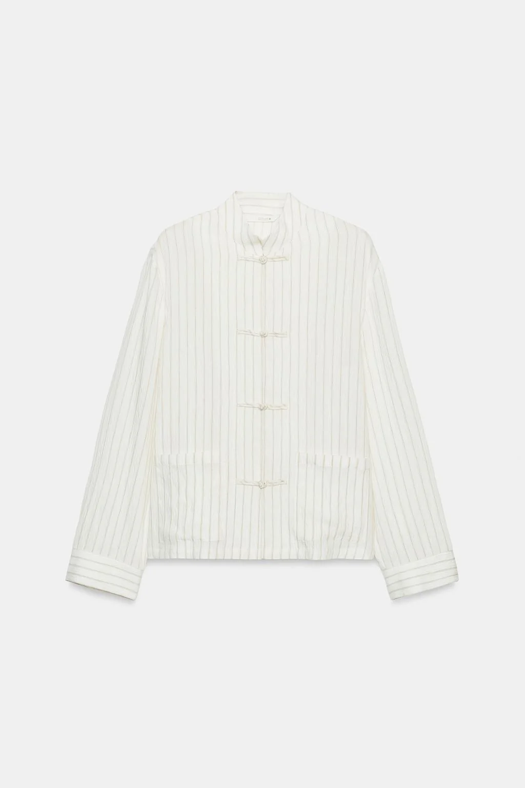 Полосатая рубашка с пожарными застёжками ZW Collection
