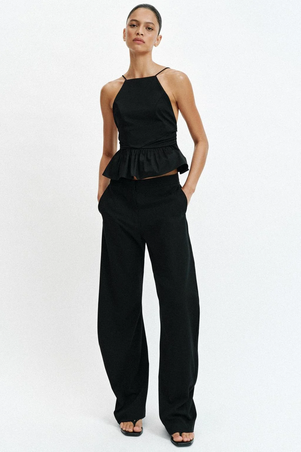 HALTER PEPLUM TOP