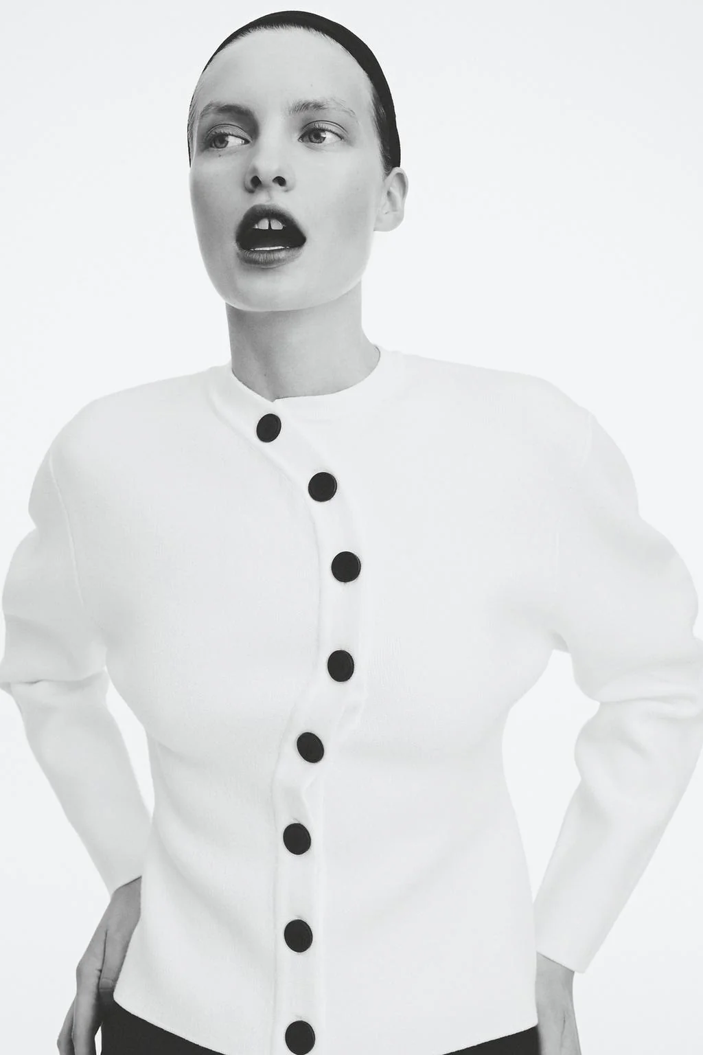 Двойнобортный трикотажный кардиган