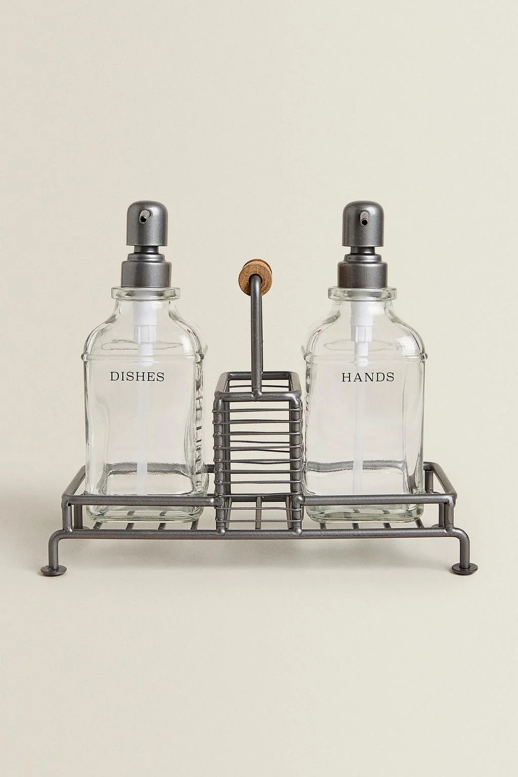 Двойной дозатор для кухни с подставкой