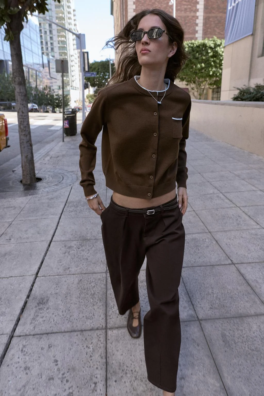 Комбинированный трикотажный кардиган