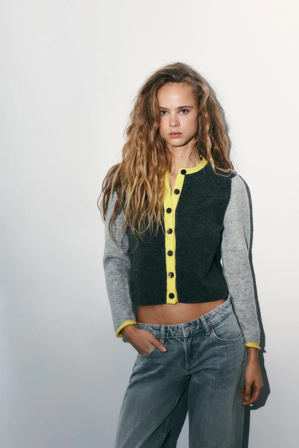 Контрастный кардиган