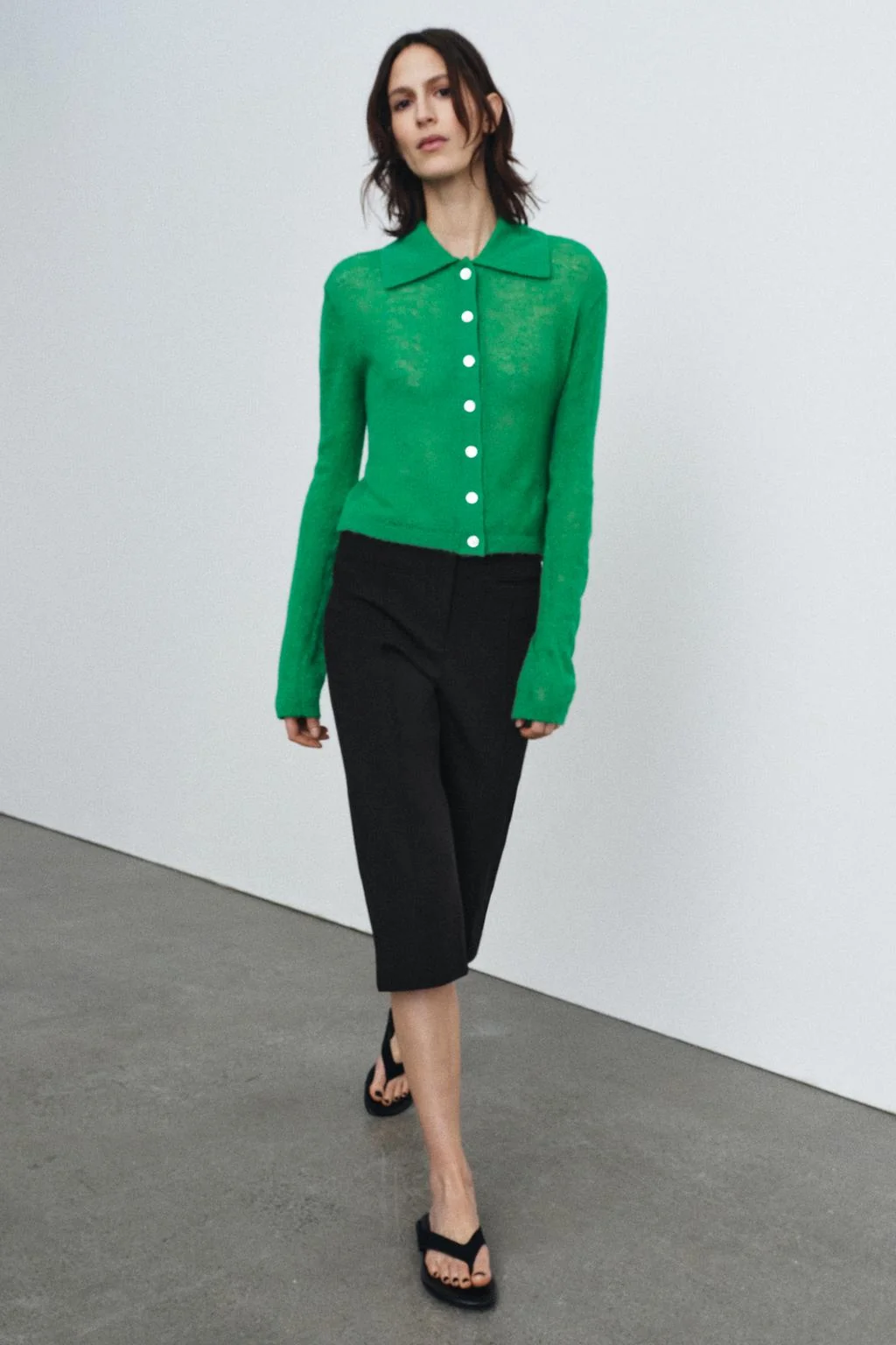 Кардиган с воротником поло