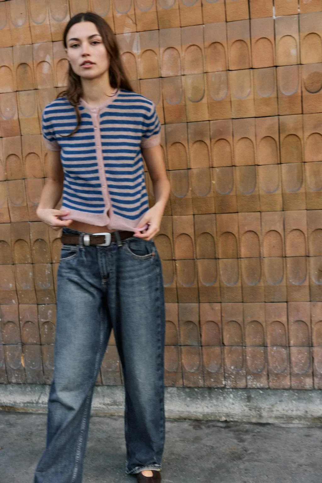 Полосатая куртка из смесовой шерсти — ПОЛОСКА