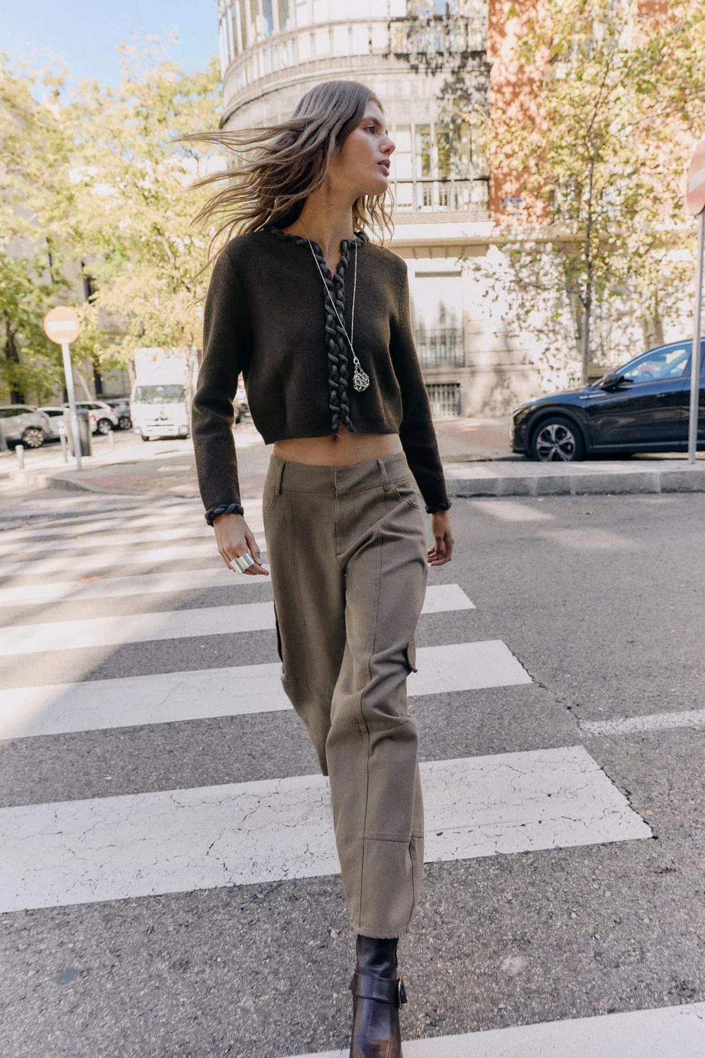 Кардиган с переплетенной отделкой