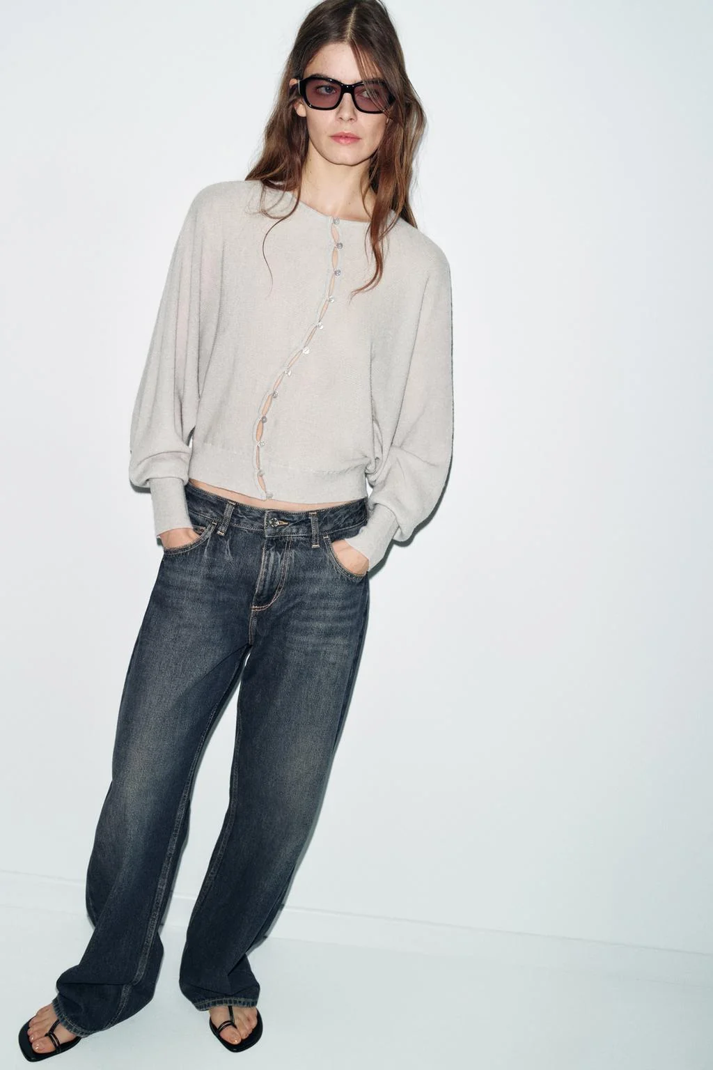 Трикотажный кардиган-накидка