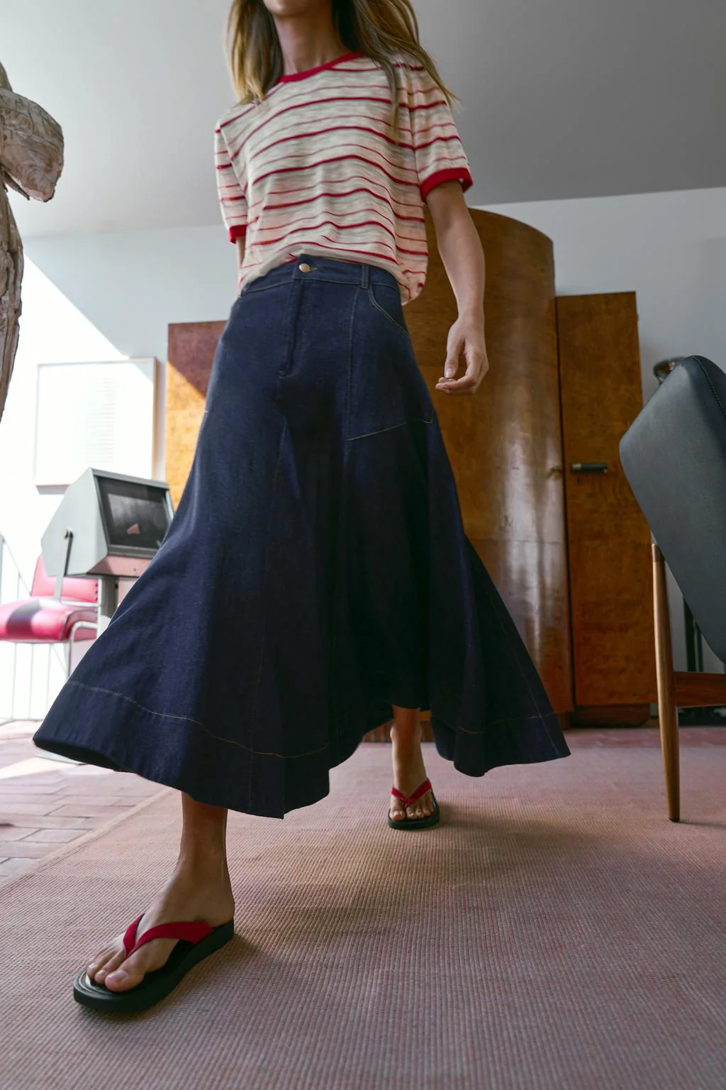 Юбка-трапеция миди