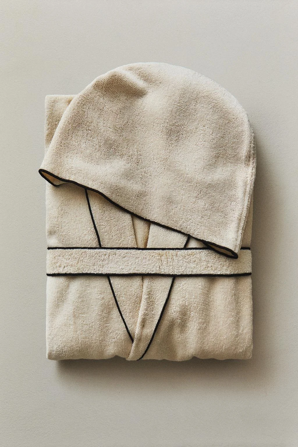 Халат для ванной из хлопка с оверлоком (320 г/м²) — Плащи и тапочки для ванной