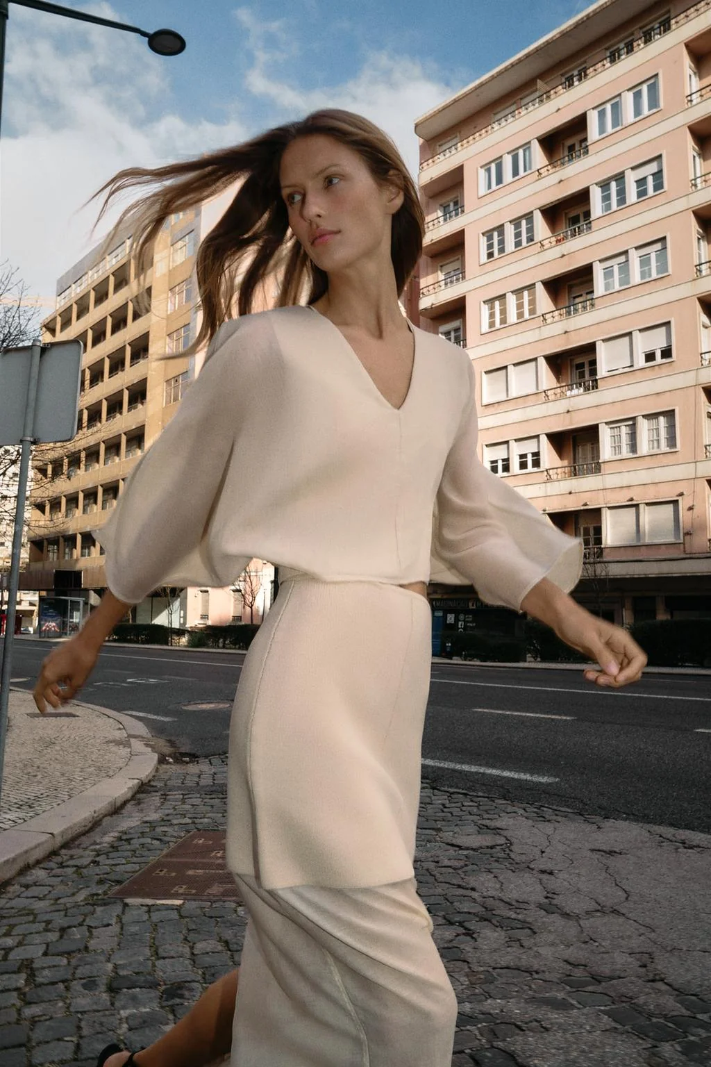 Комбинированная трикотажная блуза