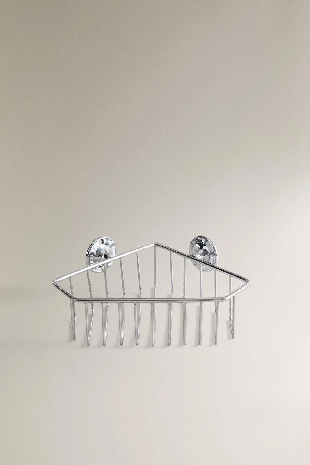 Полка для душа серебристая угловая — Аксессуары для ванной