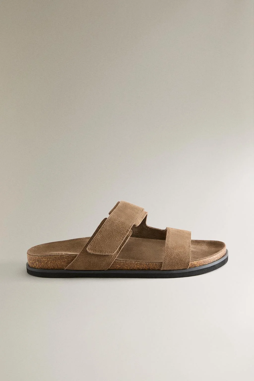 Сандалии из расщеплённой кожи с двойным ремешком