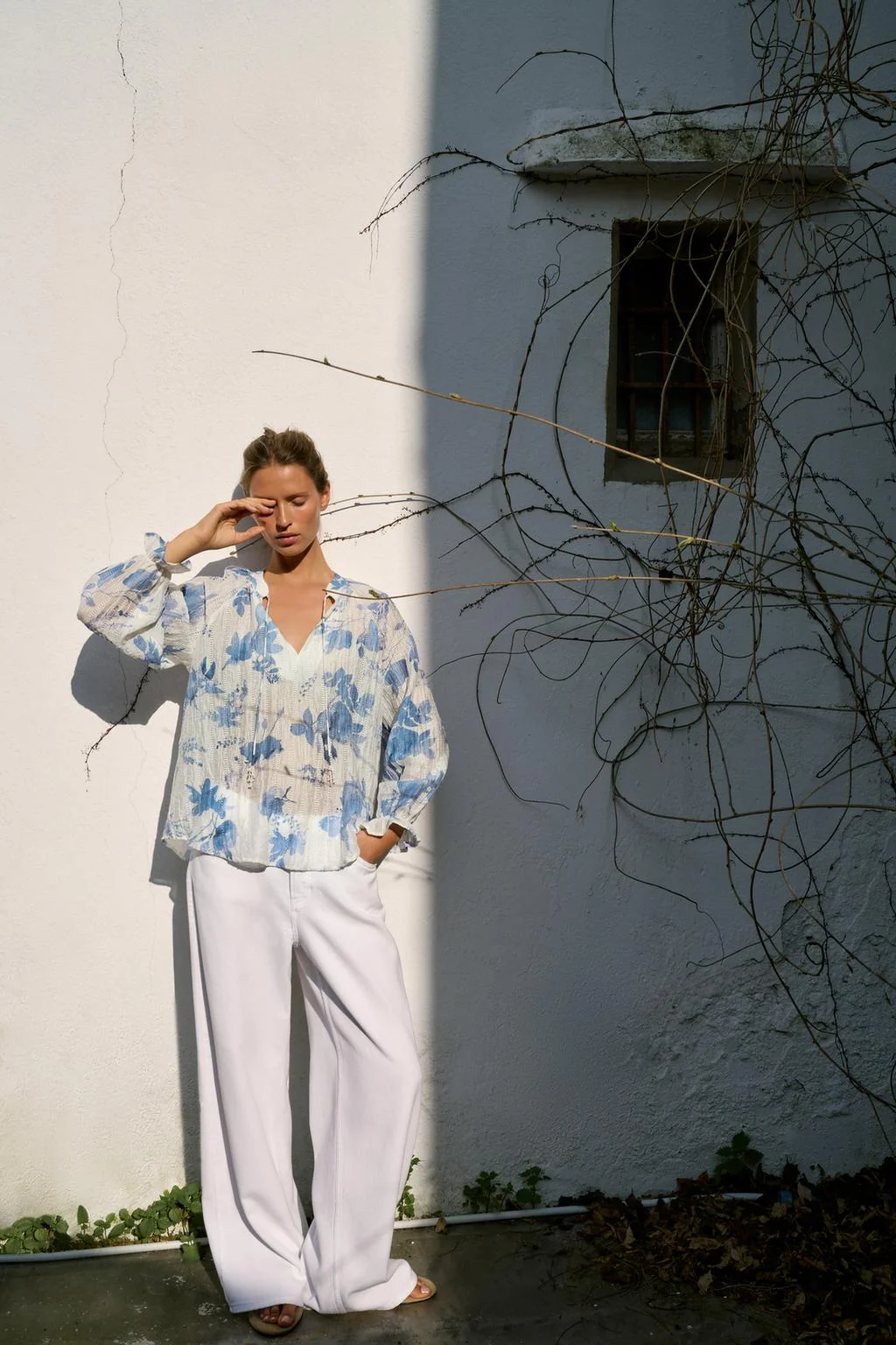 Рубашка с бисером цветочный принт