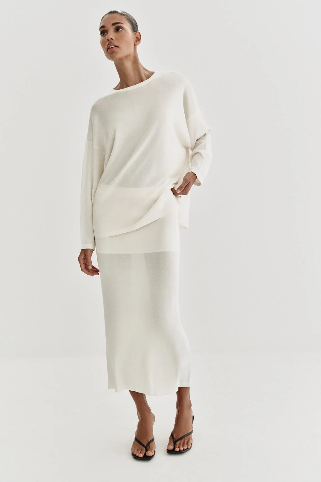 Юбка-миди из тонкого трикотажа