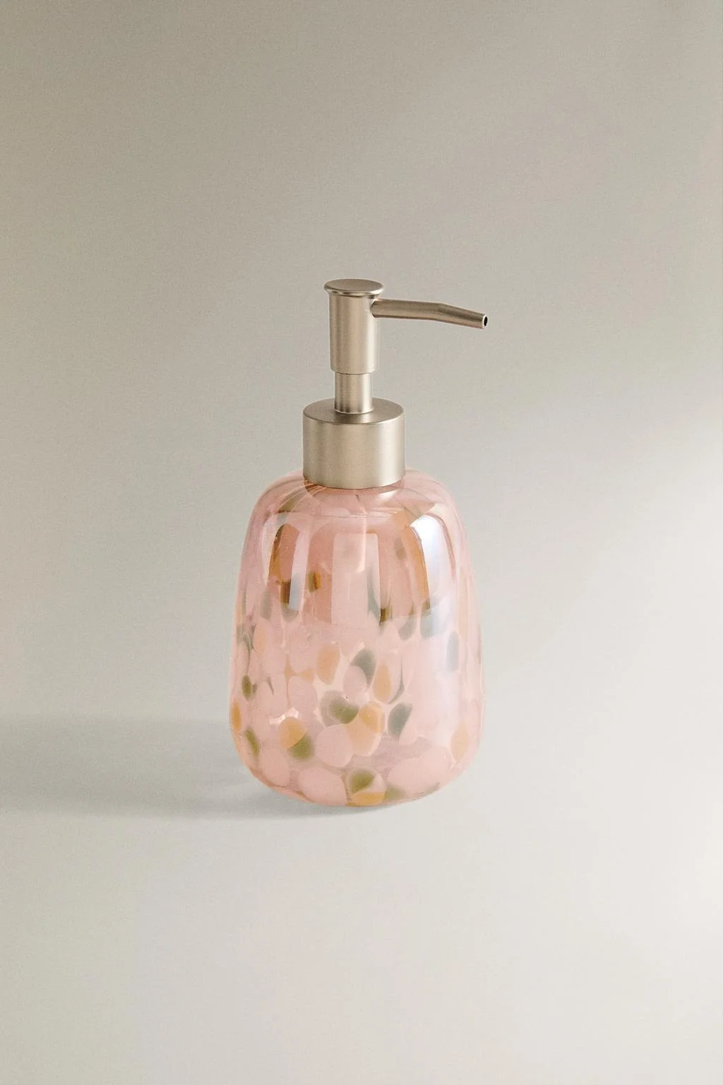 FLORAL GLASS SOAP DISPENSER